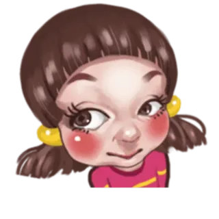😕 мультфильм, девушка, улыбается, персонаж, иллюстрация telegram sticker