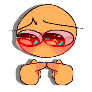 👉 Emoji, Tímido, Lindo, Sonrojado, Dedos telegram sticker