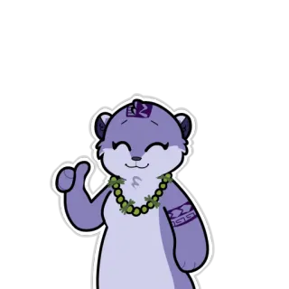 👍 นาก, สัตว์, การ์ตูน, น่ารัก telegram sticker