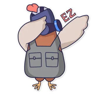 👏 EZ ayam, masker gas, rompi, dab, ez telegram sticker