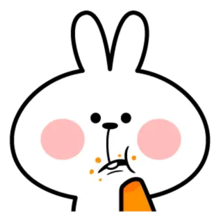 😐 conejo, zanahoria, animal, lindo, kawaii whatsapp sticker