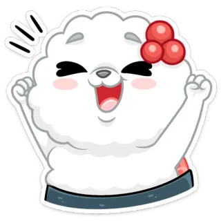 😃 Мультфильм, Счастливый, Праздник, Животное, Милый, Облако telegram sticker