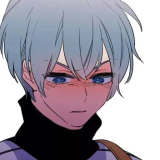 😠 动漫, 漫画, 脸红, 卡通, 角色, 插画 whatsapp sticker