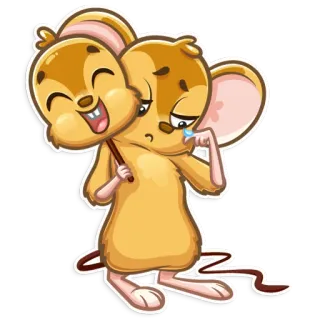 😢 rato, desenho animado, triste, feliz, máscara, emocional whatsapp sticker