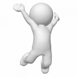 🥳 stick figure, jumping, celebration, success, joy, white, minimalist telegram sticker
