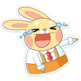 😤 Hase, Cartoon, Kaninchen, Weinend, Lachend, Emoji, Sticker telegram sticker