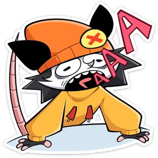 ⭐ AAAA gatto, cartone animato, anime, arrabbiato, espressione, adesivo telegram sticker
