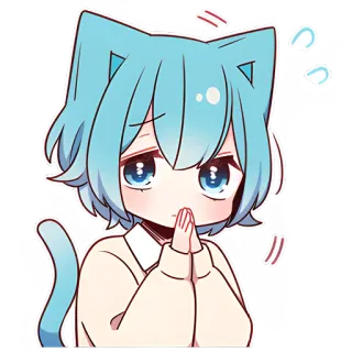 😬 อนิเมะ, มังงะ, น่ารัก, แมว, คาวาอิ, จิบิ telegram sticker