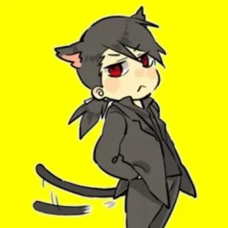 😤 gato, menino, anime, fofo, chibi, gatoboy telegram sticker