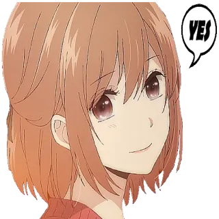 👍 YES Anime, Sim, Bonito, Garota, Afirmativo telegram sticker