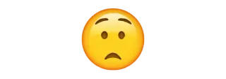 😟 Emoji, Triste, Expresión, Amarillo telegram sticker