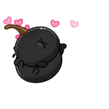 👩❤️👨 만화, 생물, 귀여운, 동물, 검은색, 방울 telegram sticker