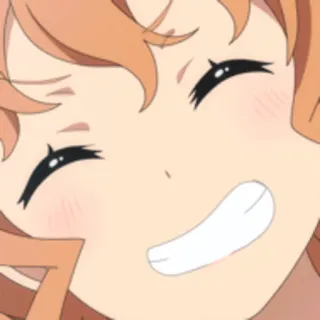 😁 애니메이션, 만화, 소녀, 얼굴, 행복, 미소 telegram sticker