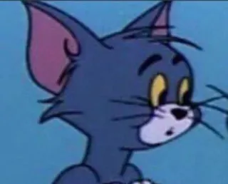😶 Tom Cat Tom and Jerry cartone animato, gatto, sorpreso, animazione, tom e jerry, animale whatsapp sticker