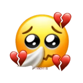 🤧 絵文字, 悲しい, 失恋, 泣く, 心の痛み, 涙, 感情的 telegram sticker