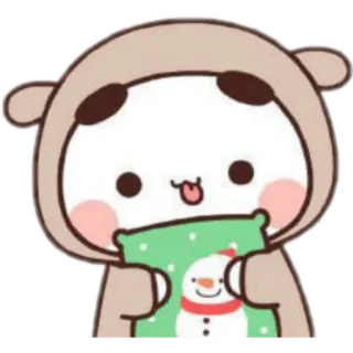🐻 น่ารัก, คาวาอิ, สติกเกอร์, ตุ๊กตาหิมะ, ฤดูหนาว, การ์ตูน telegram sticker