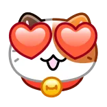 😍 gato, amor, olhos de coração, emoji, fofo, animal, adesivo telegram sticker