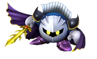 🤔 Meta Knight Kirby rycerz, maska, miecz, wojownik, peleryna telegram sticker