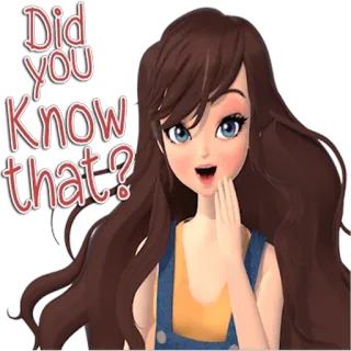 😃 Did you Know that? menina, pergunta, anime, desenho animado, curiosa telegram sticker
