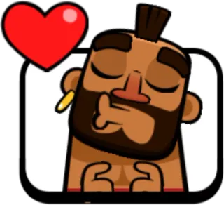 😘 clash royale, chevaucheur de cochon, amour, baiser, emote telegram sticker