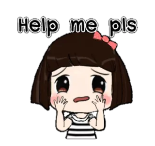 😦 Help me pls Cartoon, Traurig, Bittend, Mädchen, Anime, Hilfe telegram sticker