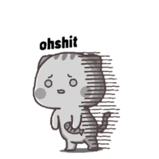 😨 defeat 고양이, 슬픈, 패배, 물고기, 흑백 telegram sticker