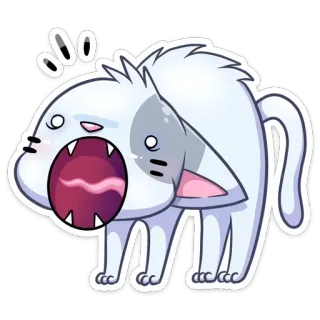 😡 gato, desenho animado, assustado, chocado, bravo telegram sticker