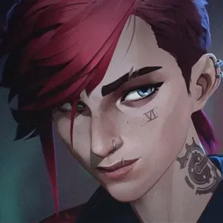 😏 Vi Arcane arcane, vi, character, animated, tattoo telegram sticker