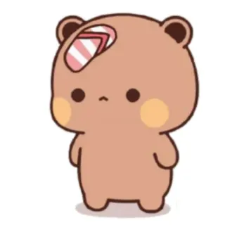 🍃 bear, cute, sticker, cartoon, kawaii, adorable telegram sticker