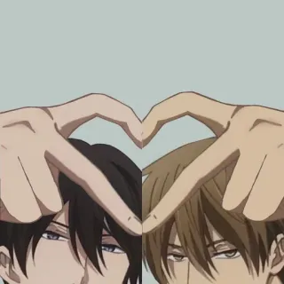 ❤️ Anime, Amour, Yaoi, Coeur, LGBT whatsapp sticker