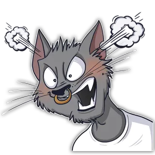😡 cat, angry, cartoon, animal, aggression, anger whatsapp sticker