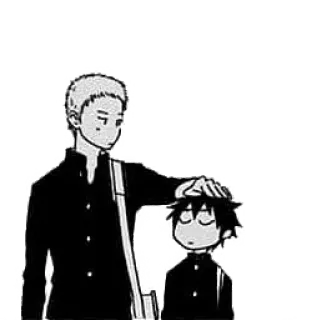 😯 Anime, Uniforme escolar, Manga, Amigos, Afecto, Palmadita cabeza telegram sticker