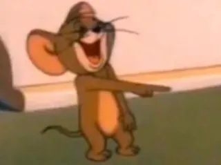 😂 Jerry Tom and Jerry Dessin animé, Souris, Drôle, Rire, Pointer whatsapp sticker