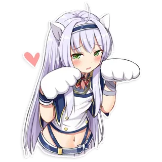 😻 anime, garota gato, fofo, coração, kawaii telegram sticker