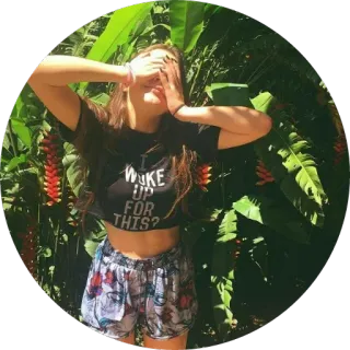 🙈 I WOKE UP FOR THIS? adolescente, menina, mulher jovem, tropical, plantas telegram sticker