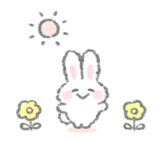 🍩 lapin, fleur, mignon, printemps, animal telegram sticker