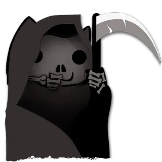 💀 death, grim reaper, skeleton, scythe, hooded telegram sticker