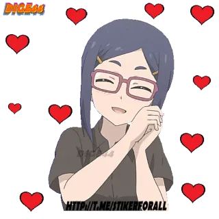 😍 HTTP://T.ME/STIKERFORALL anime, hearts, love, girl, cartoon telegram sticker