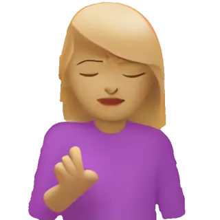🥑 Emoji, Donna, Gesto, Stop, Bionda, No telegram sticker