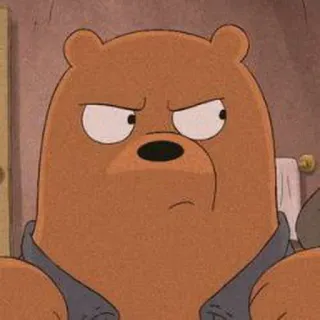 🐼 Grizz We Bare Bears desenho animado, urso, urso pardo, We Bare Bears, animado telegram sticker