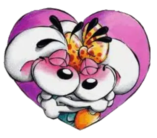 ❤ Desenho animado, Coração, Amor, Abraço, Fofo telegram sticker