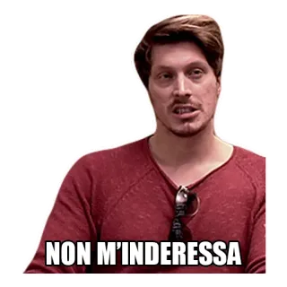 😪 NON M'INTERESSA мужчина, серьезный, мем, итальянец, мне все равно whatsapp sticker