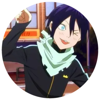✌️ Yato Noragami 动漫, 夜斗, 野良神, 眨眼, 角色 whatsapp sticker