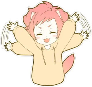 👋 动漫, 卡通, 可爱, 快乐, 狗, 角色, 艺术 whatsapp sticker
