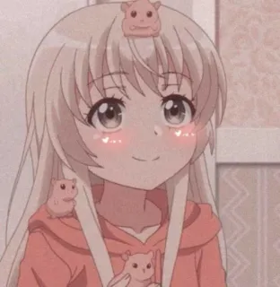 😻 Anime, Lindo, Chica, Hámster, Kawaii, Dibujo animado, Pegatina telegram sticker