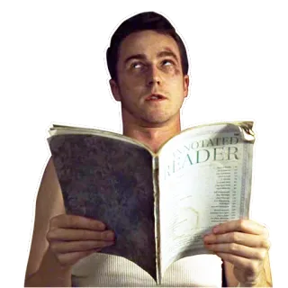 😎 ANNOTATED READER lesen, annotierte, buch, mann telegram sticker