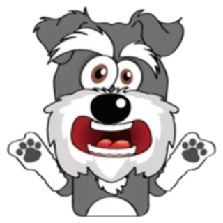 😱 perro, dibujos animados, animal, schnauzer telegram sticker