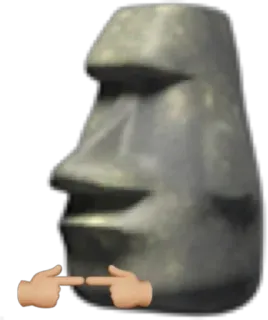 🗿 โมไอ, เกาะอีสเตอร์, นิ้ว, อีโมจิ, มีม telegram sticker