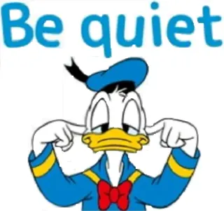 😷 Donald Duck Be quiet мультфильм, тихо, дисней, дональд дак, молчание, персонаж telegram sticker