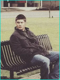 🎈 Dean Winchester Supernatural man, bench, sitting, park, dean winchester, supernatural, tv show telegram sticker